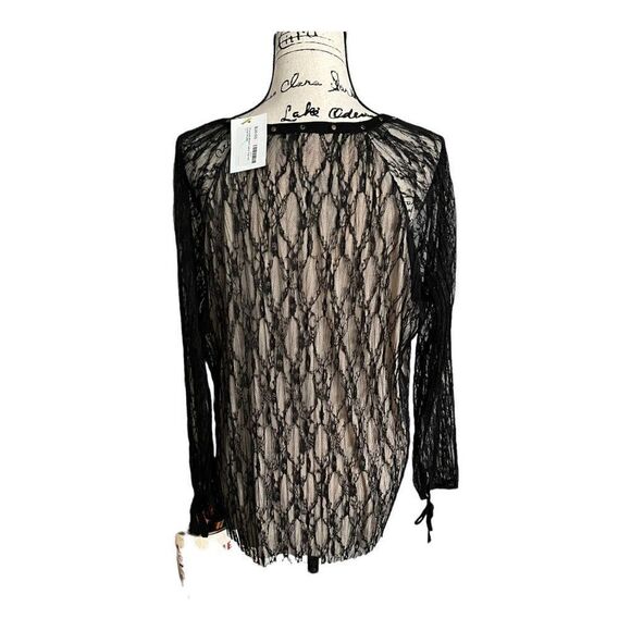 Jinnicks Women’s Black Lace Top w/ Gold Studds Size Large - Picture 12 of 12
